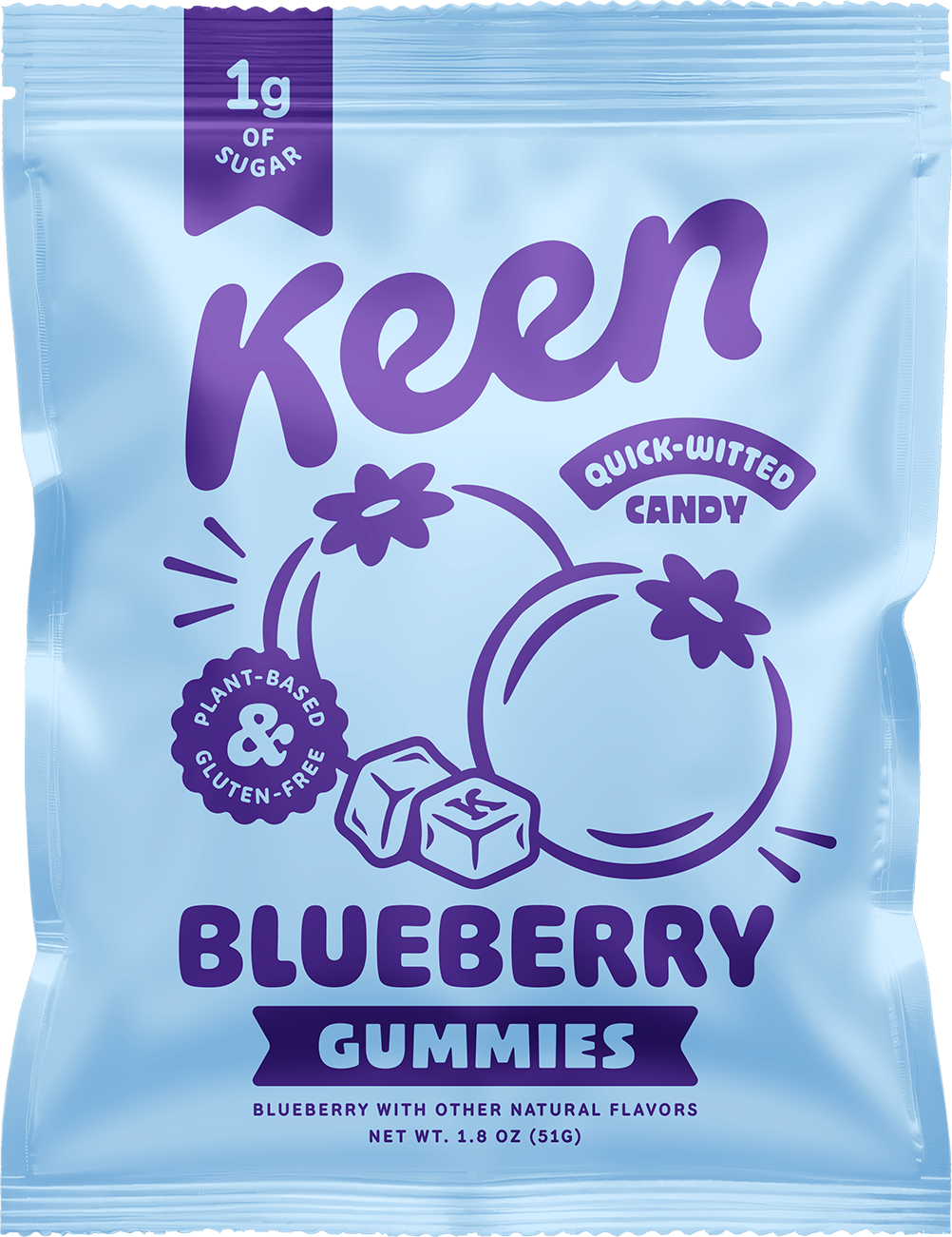Keen Blueberry Gummies pouch